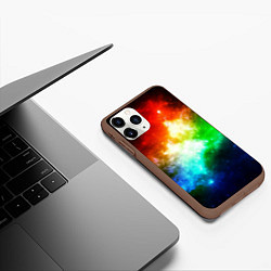 Чехол iPhone 11 Pro матовый Радужная галактика, цвет: 3D-коричневый — фото 2