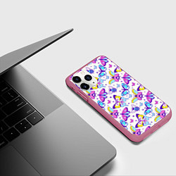 Чехол iPhone 11 Pro матовый Насекомые, цвет: 3D-малиновый — фото 2