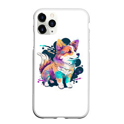 Чехол iPhone 11 Pro матовый Арт собаки на белом фоне, цвет: 3D-белый