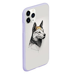 Чехол iPhone 11 Pro матовый Стилизованный пёс в геометрическом стиле, цвет: 3D-светло-сиреневый — фото 2