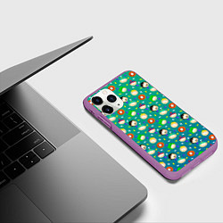 Чехол iPhone 11 Pro матовый Южный Парк - паттерн персонажи, цвет: 3D-фиолетовый — фото 2
