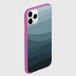 Чехол iPhone 11 Pro матовый Бирюзовые волны, цвет: 3D-фиолетовый — фото 2