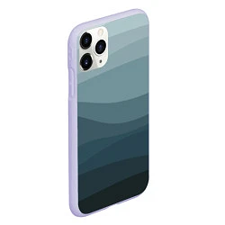 Чехол iPhone 11 Pro матовый Бирюзовые волны, цвет: 3D-светло-сиреневый — фото 2