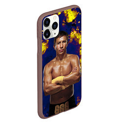 Чехол iPhone 11 Pro матовый Головкин, цвет: 3D-коричневый — фото 2
