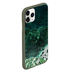 Чехол iPhone 11 Pro матовый Техно-металлическая конструкция, цвет: 3D-темно-зеленый — фото 2