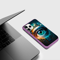 Чехол iPhone 11 Pro матовый Всевидящий глаз, цвет: 3D-фиолетовый — фото 2