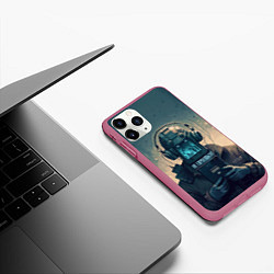 Чехол iPhone 11 Pro матовый Не скроешься - они все видят, цвет: 3D-малиновый — фото 2