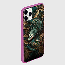 Чехол iPhone 11 Pro матовый Изумрудный Дракон Irezumi, цвет: 3D-фиолетовый — фото 2