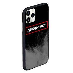 Чехол iPhone 11 Pro матовый Дзюдоист - в рамке красного цвета, цвет: 3D-черный — фото 2