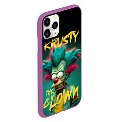 Чехол iPhone 11 Pro матовый Клоун Красти из Симпсонов, цвет: 3D-фиолетовый — фото 2