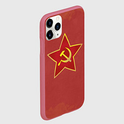 Чехол iPhone 11 Pro матовый Советская звезда, цвет: 3D-малиновый — фото 2