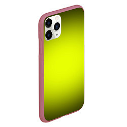 Чехол iPhone 11 Pro матовый Кислотный желтый с градиентом, цвет: 3D-малиновый — фото 2