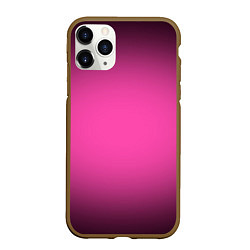 Чехол iPhone 11 Pro матовый Кислотный розовый с градиентом, цвет: 3D-коричневый