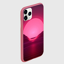 Чехол iPhone 11 Pro матовый Неоновый закат, цвет: 3D-малиновый — фото 2
