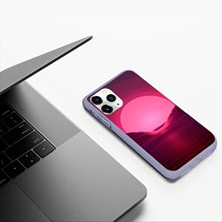 Чехол iPhone 11 Pro матовый Неоновый закат, цвет: 3D-светло-сиреневый — фото 2