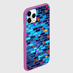 Чехол iPhone 11 Pro матовый Кирпичные сердца, цвет: 3D-фиолетовый — фото 2