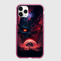 Чехол iPhone 11 Pro матовый Планета демонов, цвет: 3D-малиновый