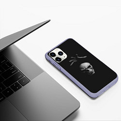 Чехол iPhone 11 Pro матовый Человеческий череп, цвет: 3D-светло-сиреневый — фото 2
