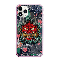 Чехол iPhone 11 Pro матовый Irazumi devil и волны, цвет: 3D-розовый