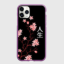 Чехол iPhone 11 Pro матовый Сакура, дерево жизни