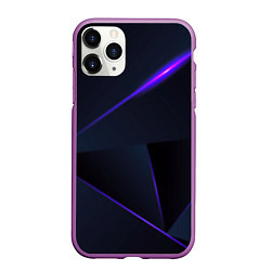 Чехол iPhone 11 Pro матовый Geometry stripes neon stiil, цвет: 3D-фиолетовый