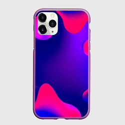 Чехол iPhone 11 Pro матовый Жидкий неон, цвет: 3D-фиолетовый