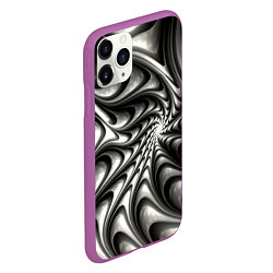 Чехол iPhone 11 Pro матовый Abstract fractal grey, цвет: 3D-фиолетовый — фото 2