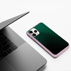 Чехол iPhone 11 Pro матовый Изгибаемые точки, цвет: 3D-розовый — фото 2