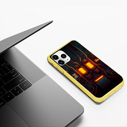 Чехол iPhone 11 Pro матовый Паттерн в стиле киберпанк, цвет: 3D-желтый — фото 2
