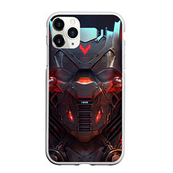 Чехол iPhone 11 Pro матовый Панцирь киборга, цвет: 3D-белый