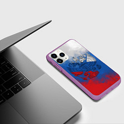 Чехол iPhone 11 Pro матовый Триколор градиент, цвет: 3D-фиолетовый — фото 2