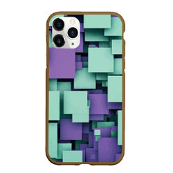 Чехол iPhone 11 Pro матовый Trendy geometric pattern, цвет: 3D-коричневый