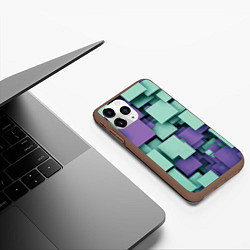 Чехол iPhone 11 Pro матовый Trendy geometric pattern, цвет: 3D-коричневый — фото 2