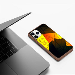 Чехол iPhone 11 Pro матовый Абстрактная геометрия фигур, цвет: 3D-коричневый — фото 2