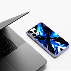 Чехол iPhone 11 Pro матовый Digital abstract fractal, цвет: 3D-светло-сиреневый — фото 2