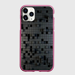 Чехол iPhone 11 Pro матовый Digital pixel black, цвет: 3D-малиновый