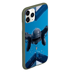 Чехол iPhone 11 Pro матовый PUBG шлем, цвет: 3D-темно-зеленый — фото 2