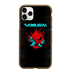 Чехол iPhone 11 Pro матовый Сyberpunk 2077 samurai neon, цвет: 3D-коричневый
