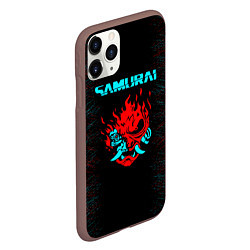 Чехол iPhone 11 Pro матовый Сyberpunk 2077 samurai neon, цвет: 3D-коричневый — фото 2