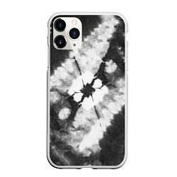 Чехол iPhone 11 Pro матовый Черно-белый тай-дай, цвет: 3D-белый