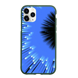 Чехол iPhone 11 Pro матовый Чёрная дыра - неон - авангард, цвет: 3D-темно-зеленый