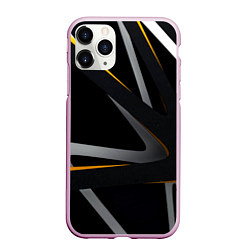 Чехол iPhone 11 Pro матовый Спортивная геометрия полосы, цвет: 3D-розовый