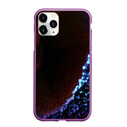 Чехол iPhone 11 Pro матовый Неоновый абстрактный свет, цвет: 3D-фиолетовый
