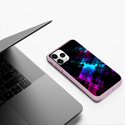 Чехол iPhone 11 Pro матовый Неоновый киберпанк, цвет: 3D-розовый — фото 2