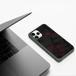 Чехол iPhone 11 Pro матовый Очень горячая лава, цвет: 3D-темно-зеленый — фото 2