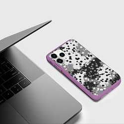 Чехол iPhone 11 Pro матовый Камуфляж в точку, цвет: 3D-фиолетовый — фото 2