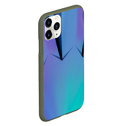 Чехол iPhone 11 Pro матовый Светлые фигуры и листы, цвет: 3D-темно-зеленый — фото 2