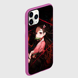 Чехол iPhone 11 Pro матовый Nezuko Demon Slayer art, цвет: 3D-фиолетовый — фото 2