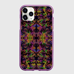 Чехол iPhone 11 Pro матовый Цветная психоделика, цвет: 3D-фиолетовый