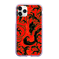 Чехол iPhone 11 Pro матовый Plant tattoo - irezumi, цвет: 3D-светло-сиреневый